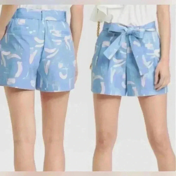 Women's High-Rise Pleat Front Shorts -‎ A New Day Blue 6 - Picture 1 of 5